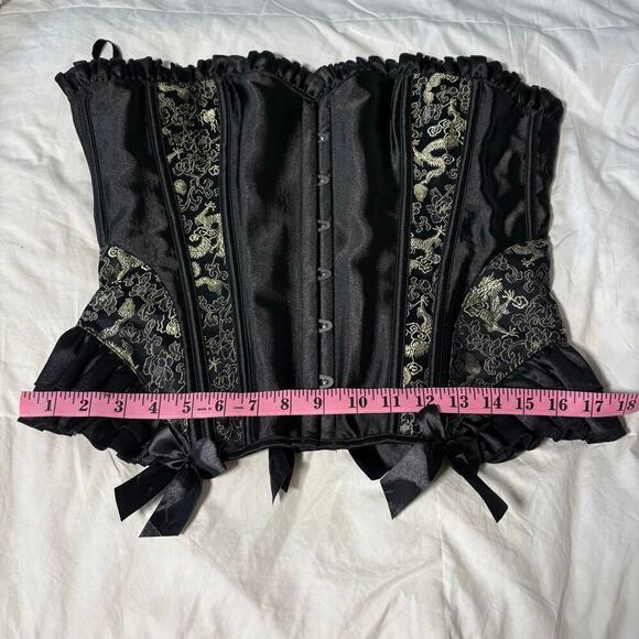 ICOLLECTION Corset Blk Sz 44 Cosplay Costume Dark Fairy Core Witchy Biker Edgy - Picture 10 of 10